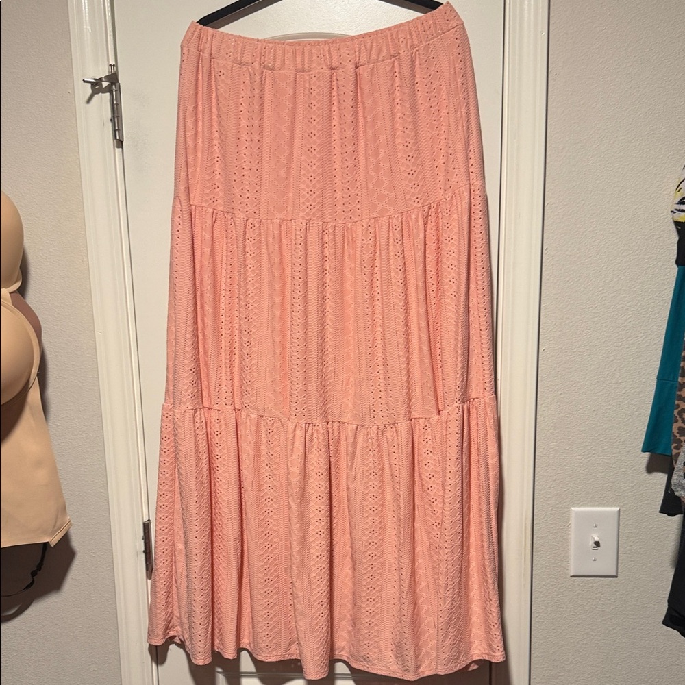LuLaRoe Peach Maxi Skirt